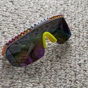 Gritty phish rhinestone sparkle Colorful Embellished Sunglasses